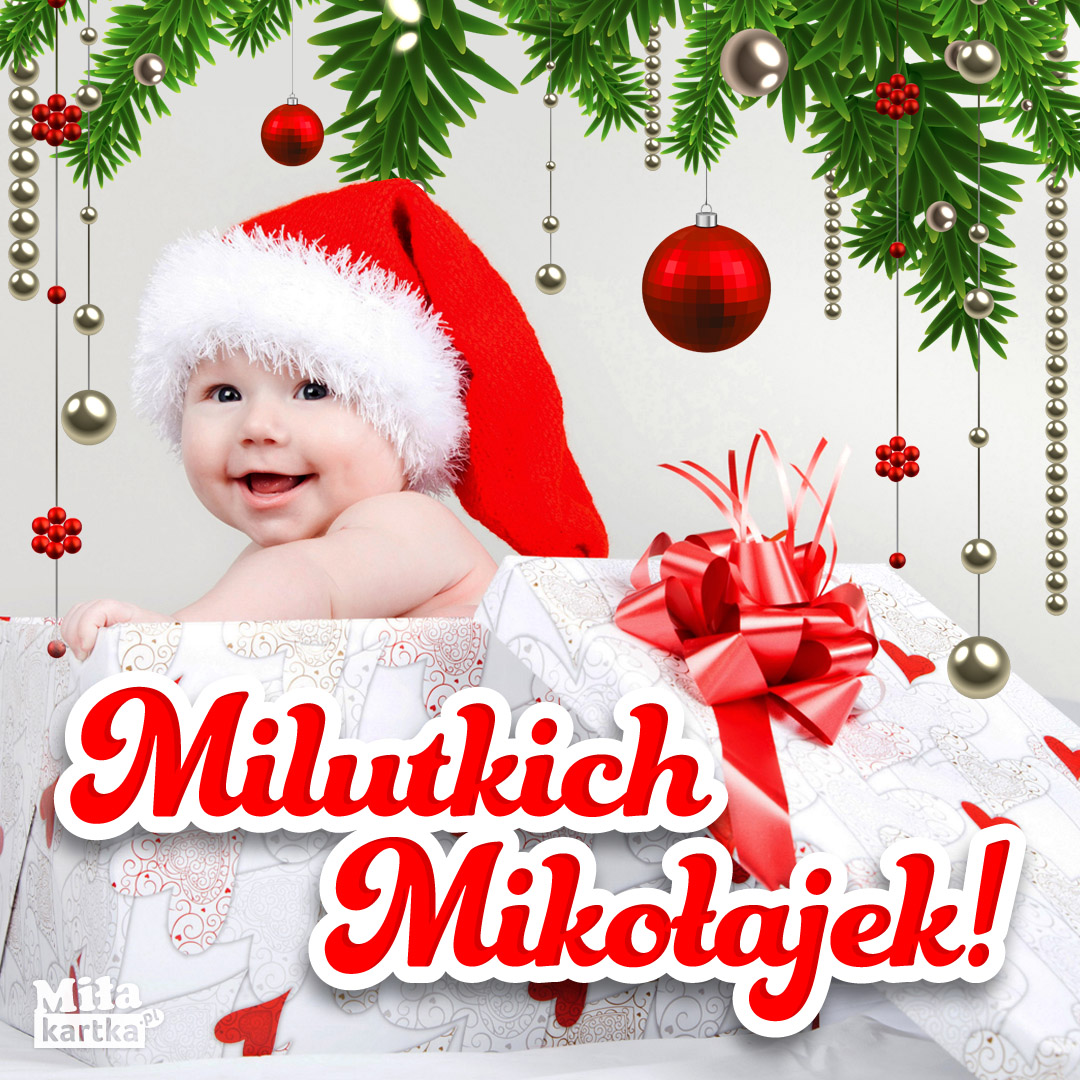 Kartka – Milutkich Mikołajek!